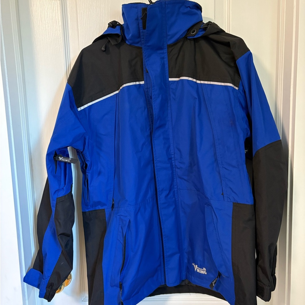 Viking Men's Blue and Black Windbreaker Jacket